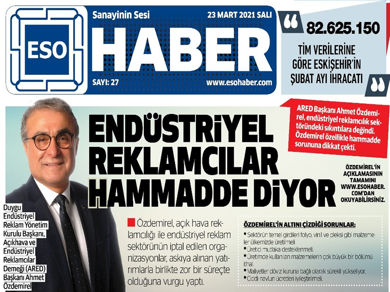 Endüstriyel reklamcılar hammade diyor