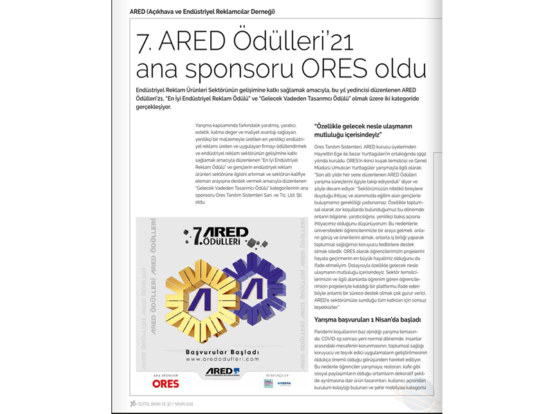 7. ARED Ödülleri’21 ana sponsoru ORES oldu