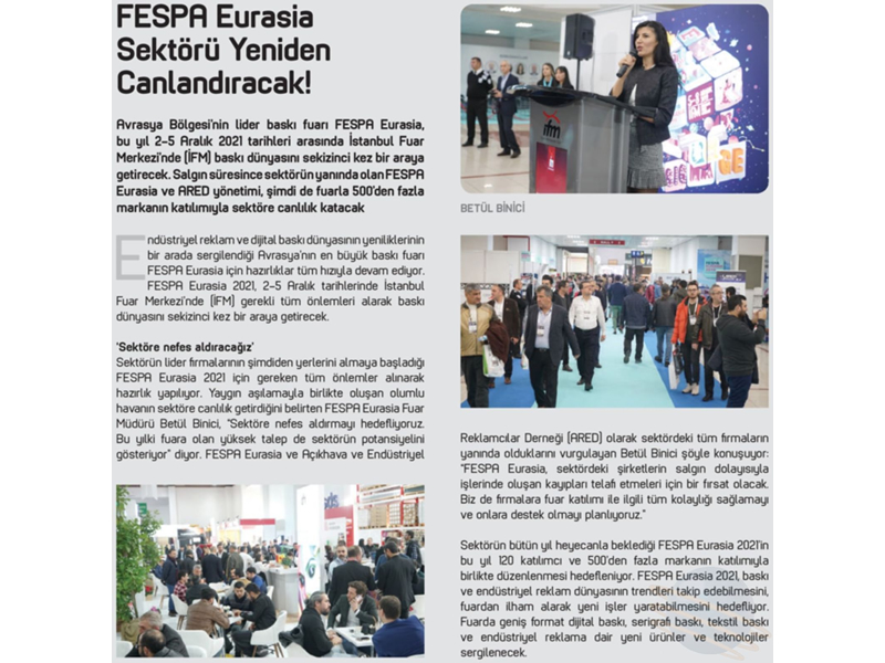 Baskı sektörü, FESPA Eurasia fuarını bekliyor