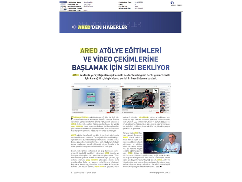 ARED ATÖLYE eğitimleri ve video çekimleri başlamak için sizi bekliyor