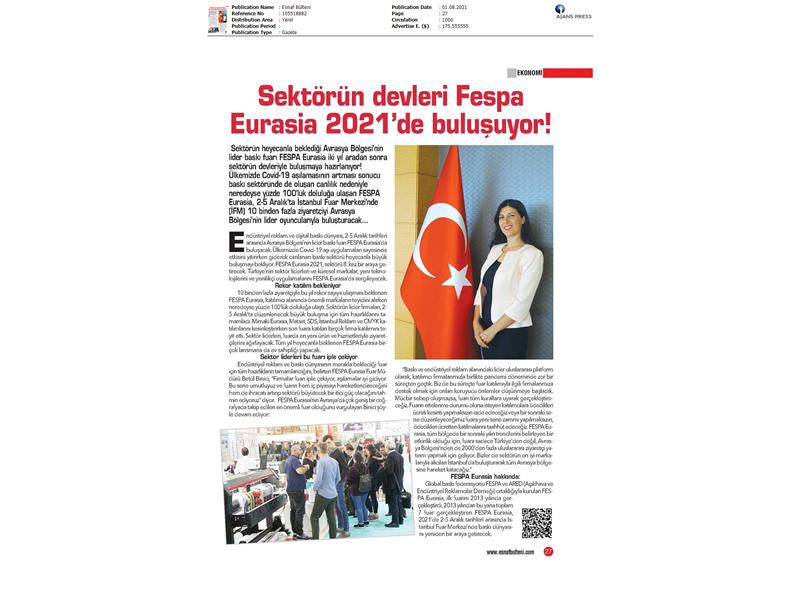 Sektörün devleri FESPA Eurasia 2021'de buluşuyor!