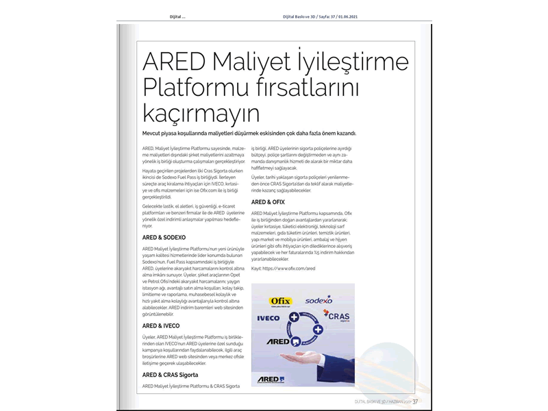 ARED Maliyet İyileştirme Platformu fırsatlarını kaçırmayın