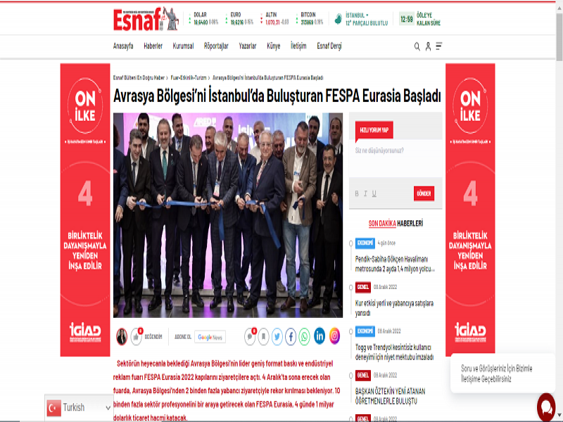 Avrasya Bölgesini İstanbul'da Buluşturan FESPA Eurasia Başladı