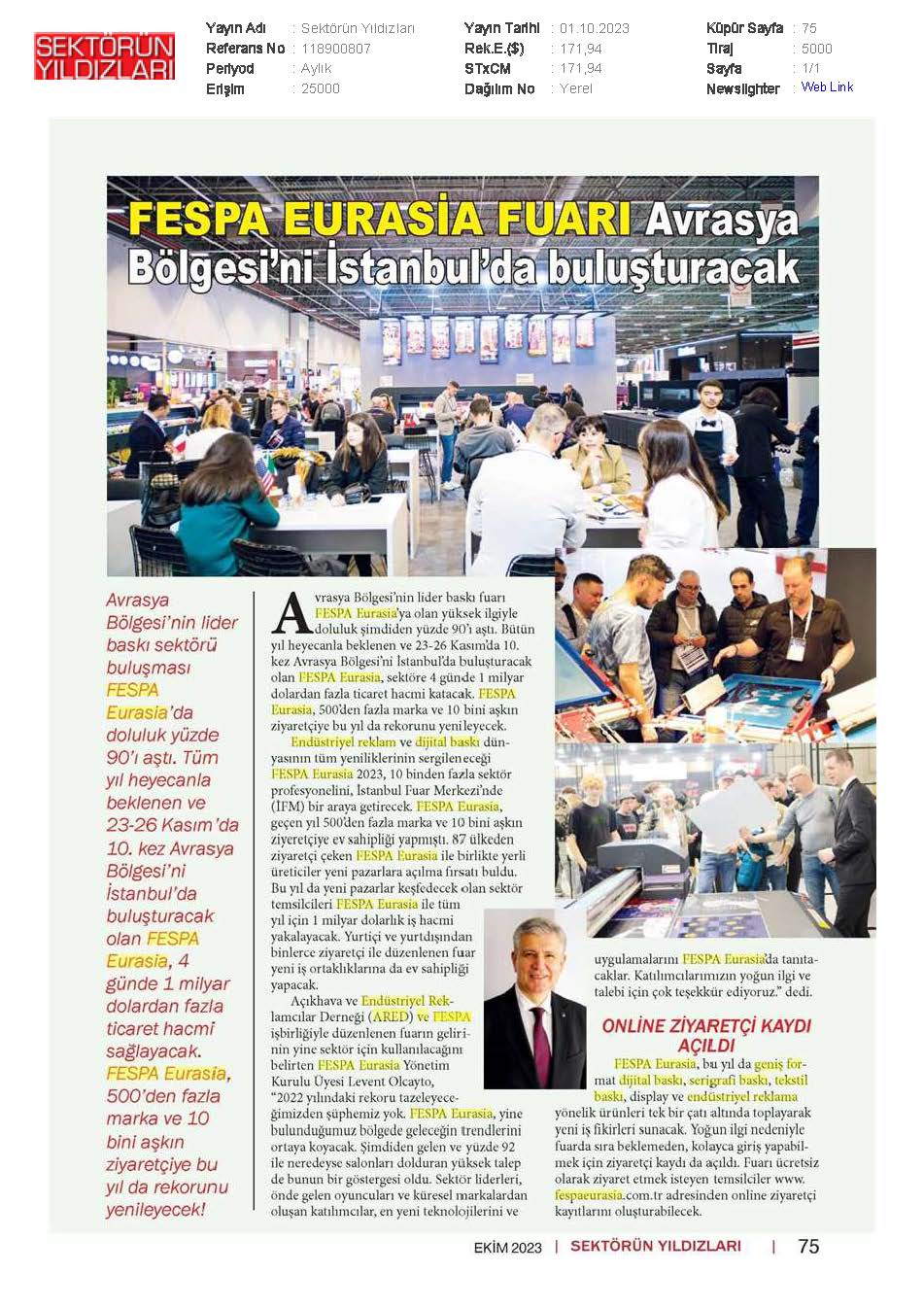 FESPA Eurasia Fuarı Avrasya Bölgesi'ni İstanbul'da Buluşturacak