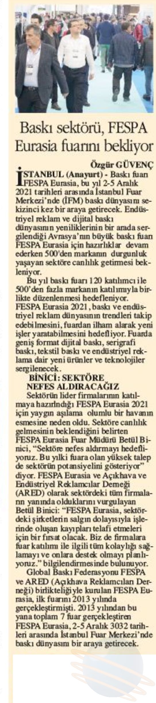 Baskı sektörü, FESPA Eurasia fuarını bekliyor