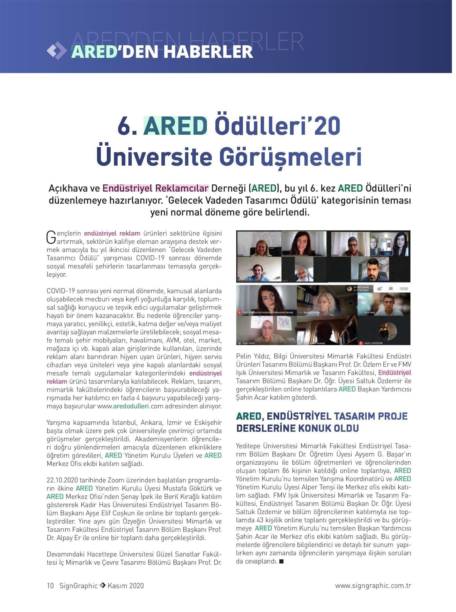 6. ARED Ödülleri’20 Üniversite görüşmeleri