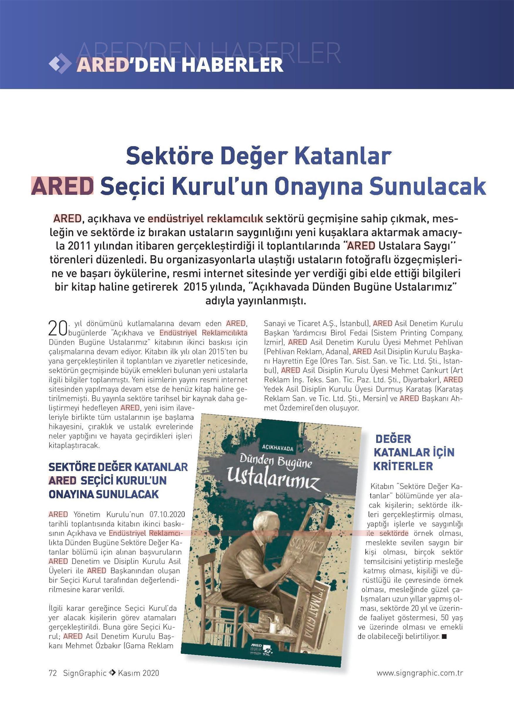 ARED, Endüstriyel Reklamcılık sektörüne Değer Katanları da tarihe kaydedecek