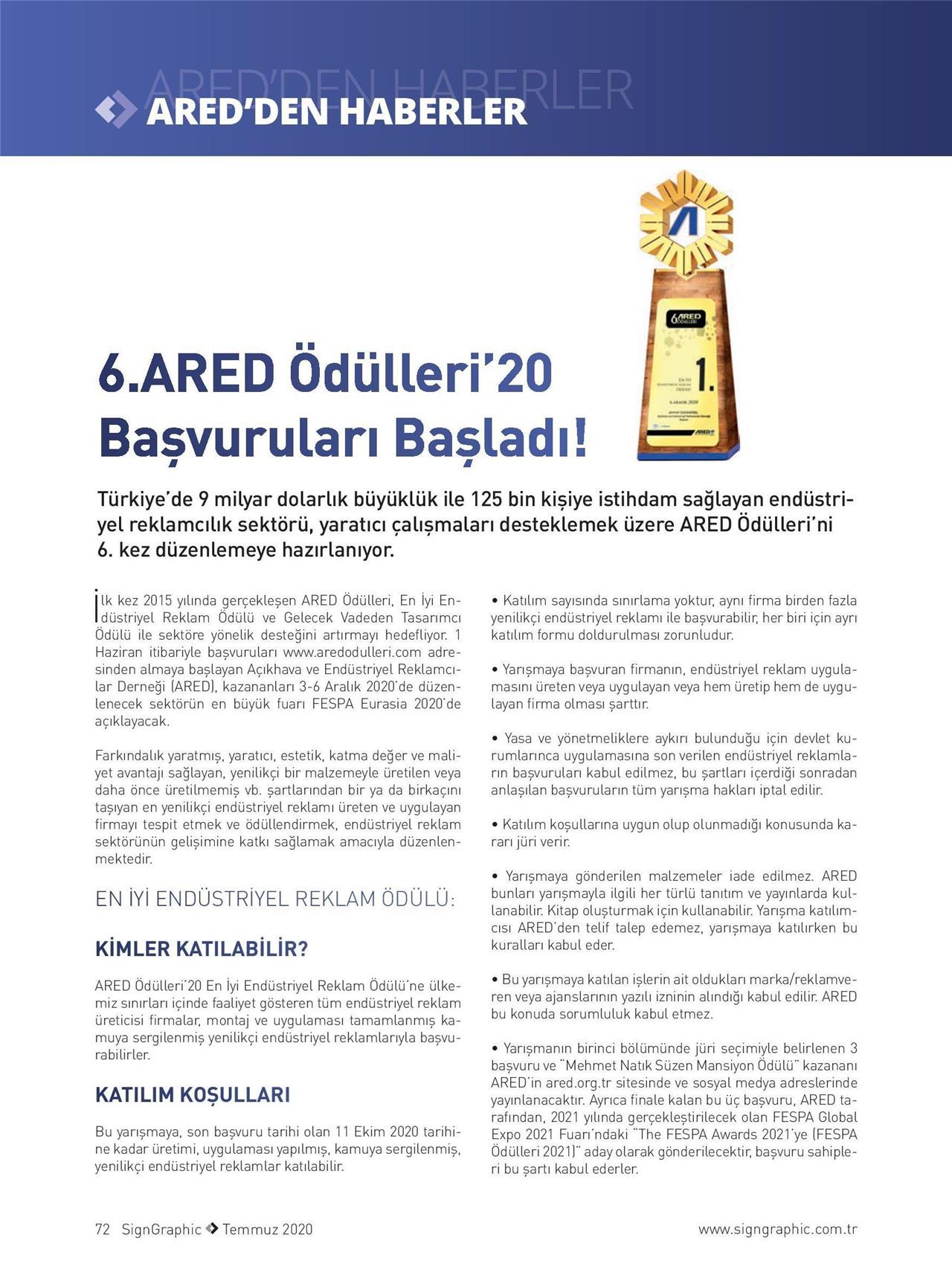 ARED Ödülleri için başvurular başladı