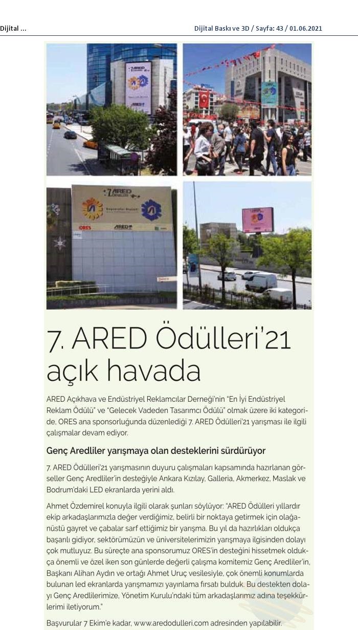 7. ARED Ödülleri'21 açık havada