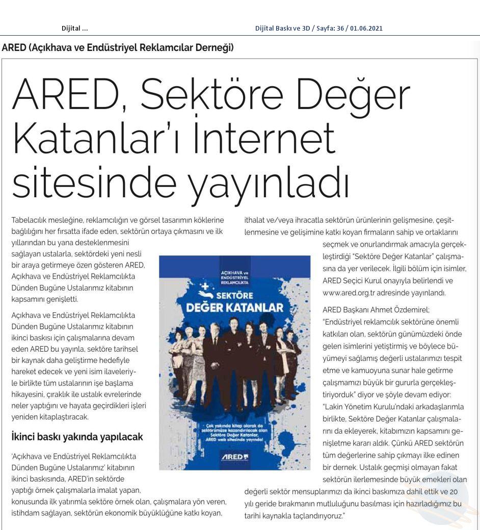 ‘Sektöre Değer Katanlar’ ARED web sitesinde yayınlanmaya başlandı