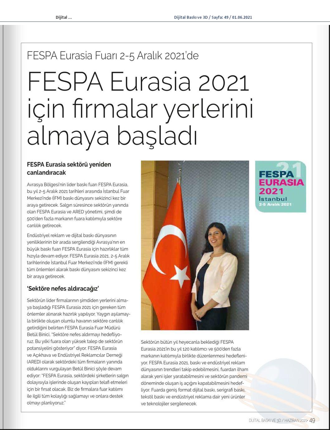 Baskı sektörü, FESPA Eurasia fuarını bekliyor