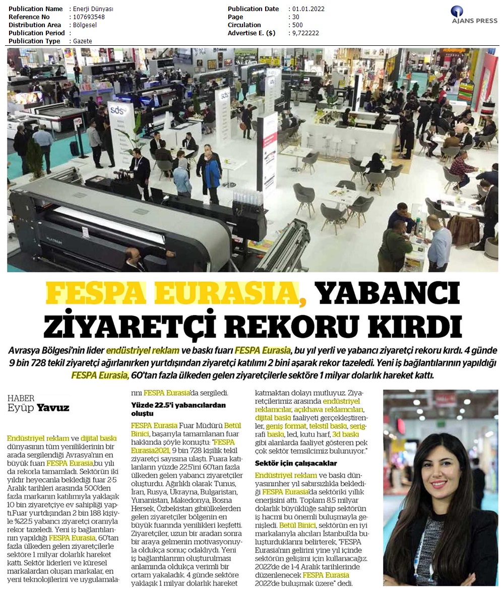 FESPA Eurasia, yabancı ziyaretçi rekoru kırdı!