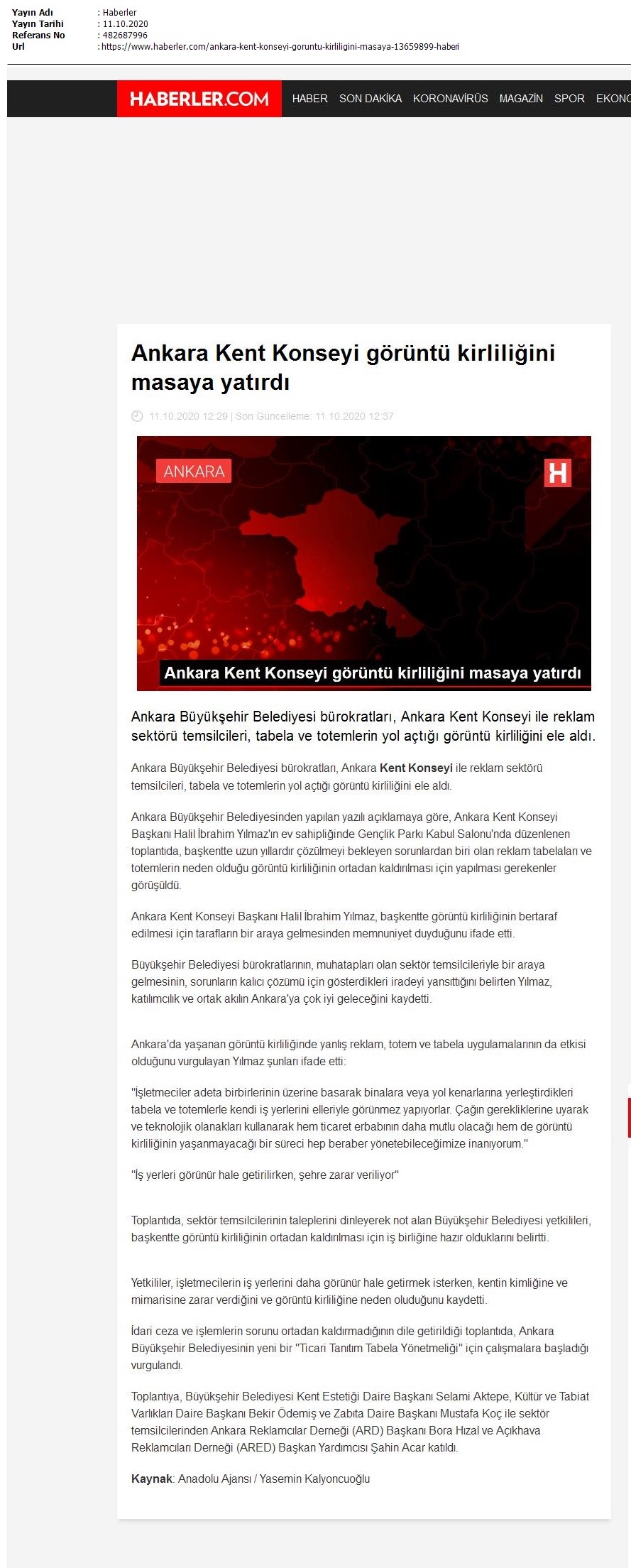 Ankara Kent Konseyi görüntü kirliliğini masaya yatırdı