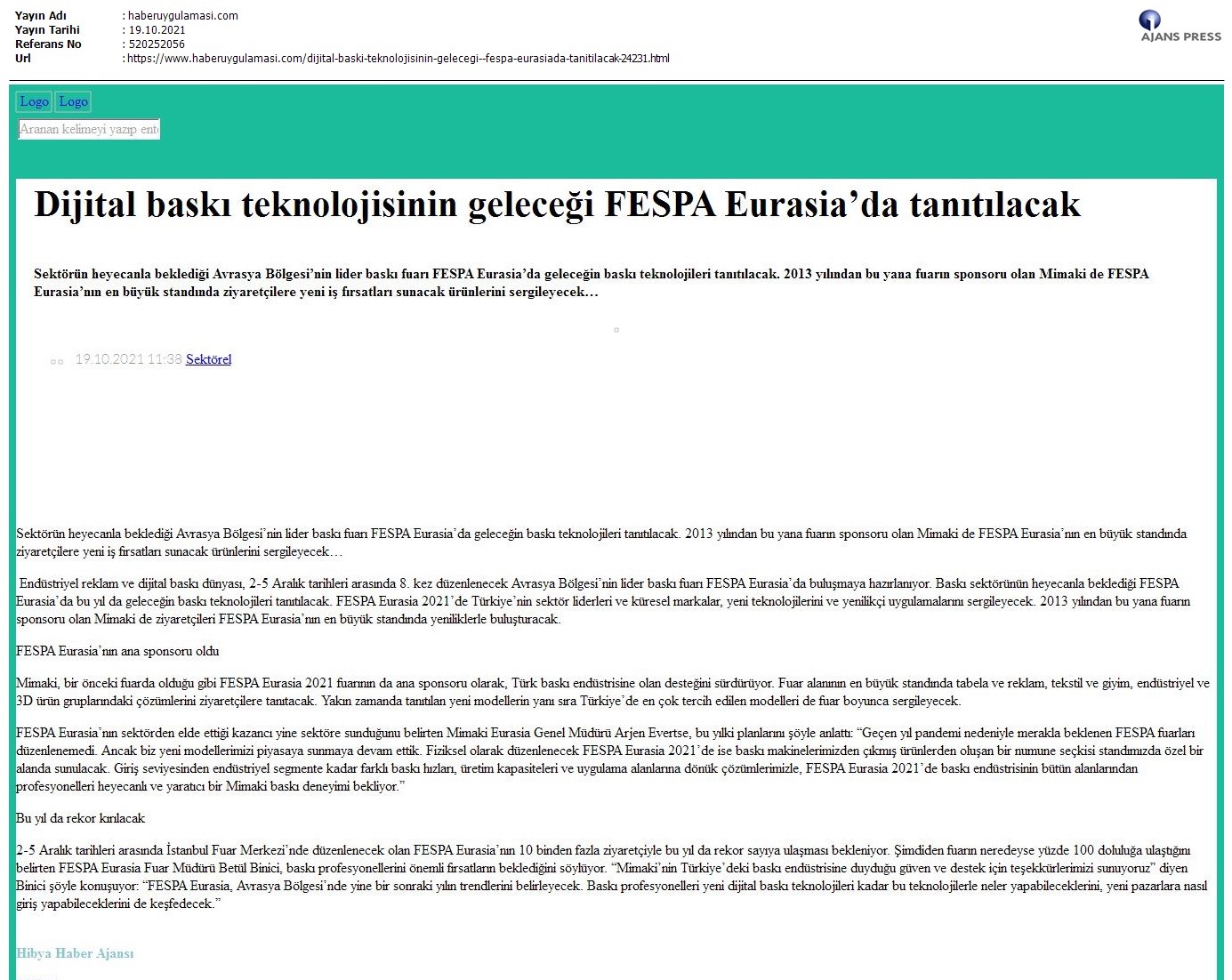 Dijital baskı teknolojisinin geleceği FESPA Eurasia'da tanıtılacak