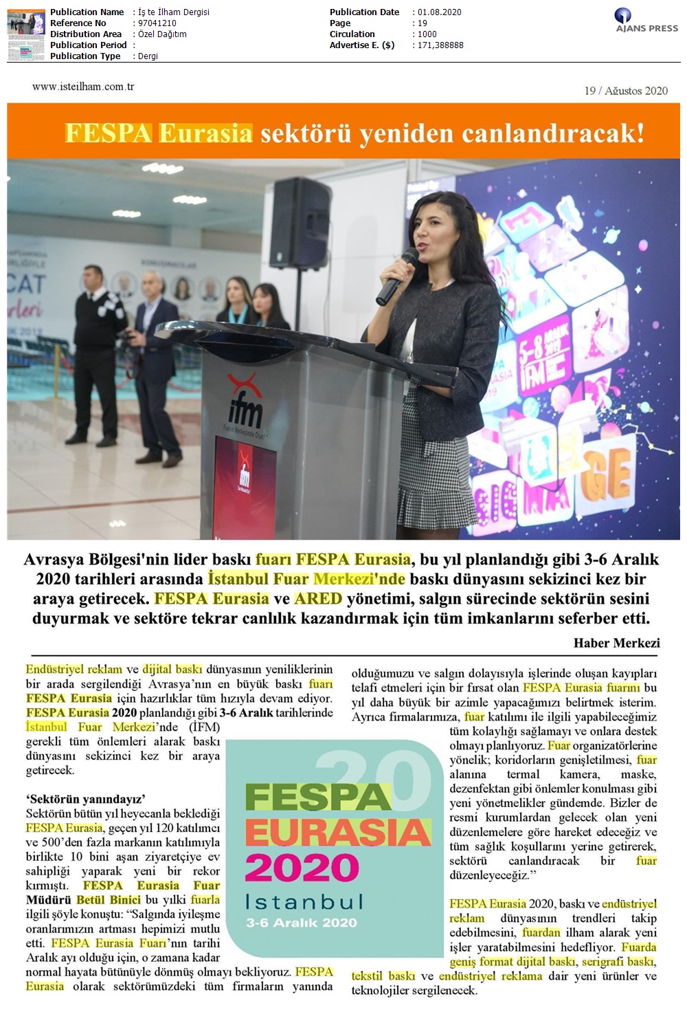 Fespa Eurasia sektörü yeniden canlandıracak