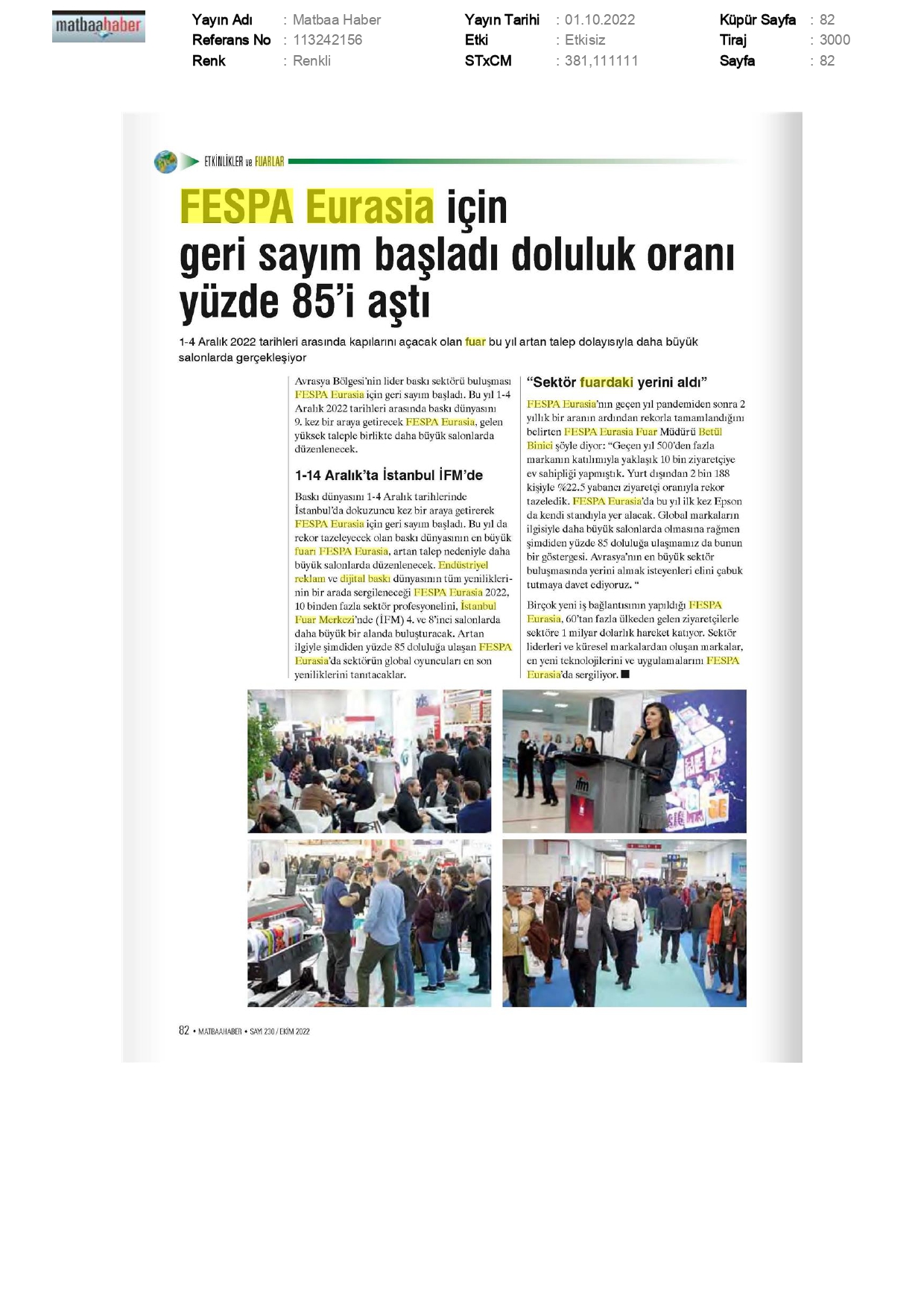 FESPA Eurasia için geri sayım başladı