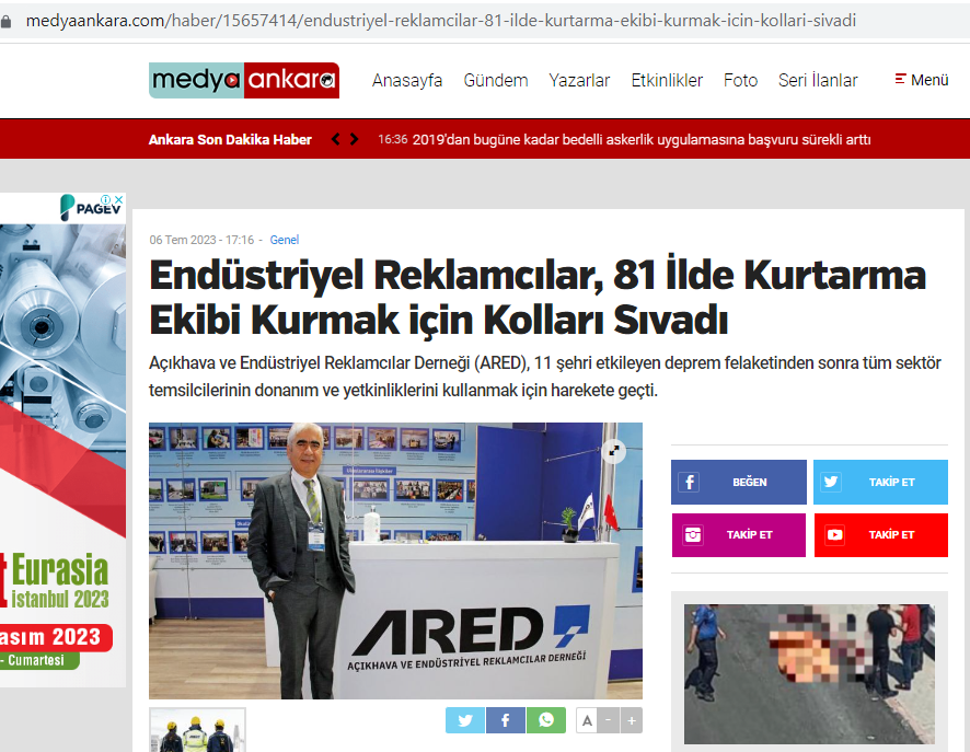 Endüstriyel Reklamcılar, 81 İlde  Kurtarma Ekibi Kurmak için Kolları Sıvadı