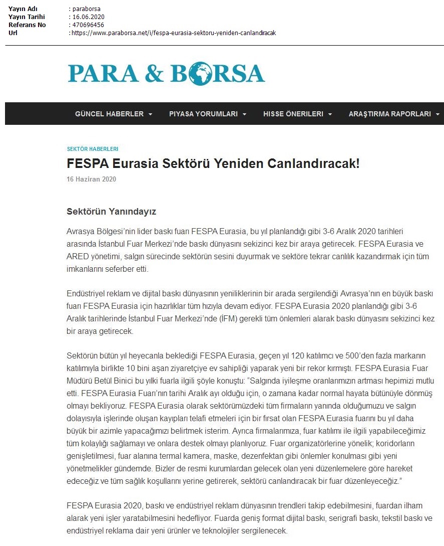 Fespa Eurasia sektörü yeniden canlandıracak