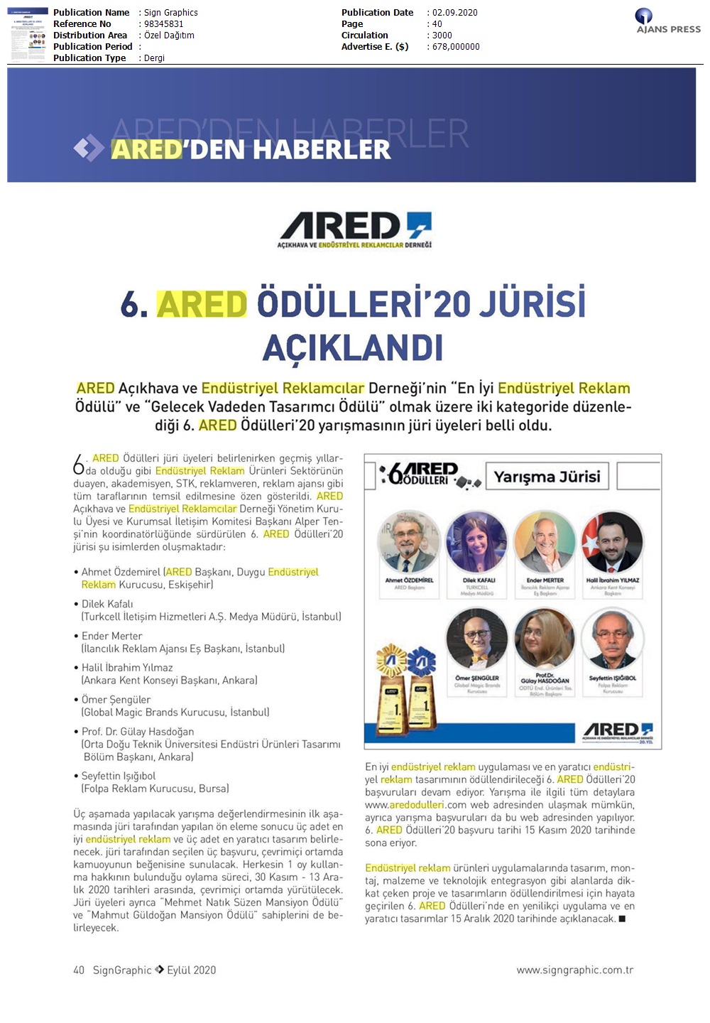 ARED Ödülleri'20 jürisi açıklandı