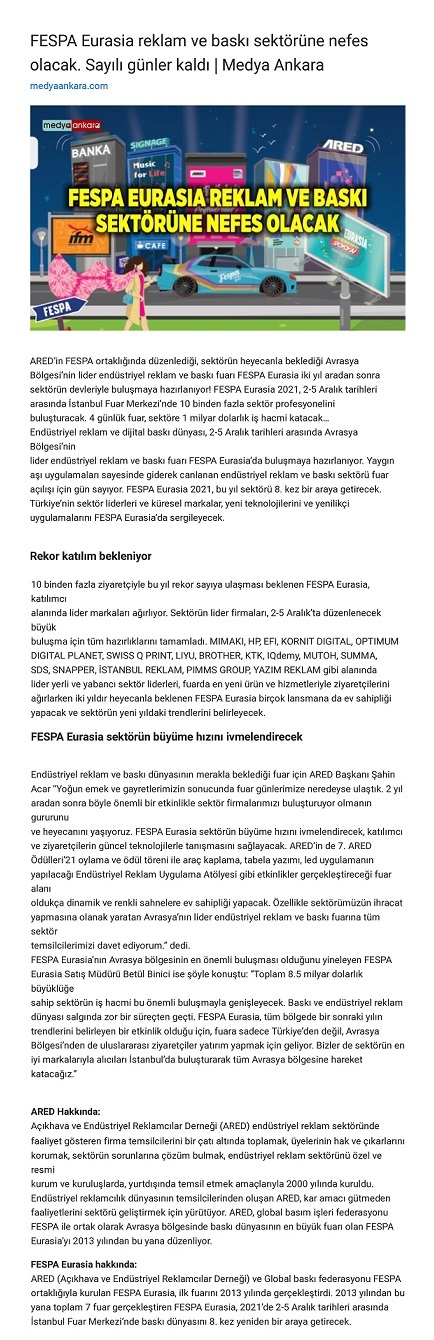 FESPA Eurasia reklam ve baskı sektörüne nefes olacak. Sayılı günler kaldı.