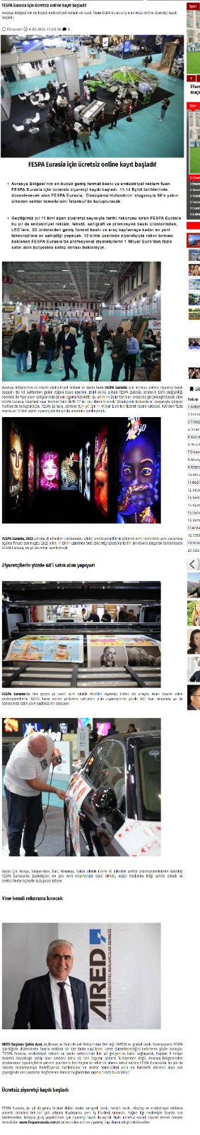 FESPA Eurasia için ücretsiz online kayıt başladı!