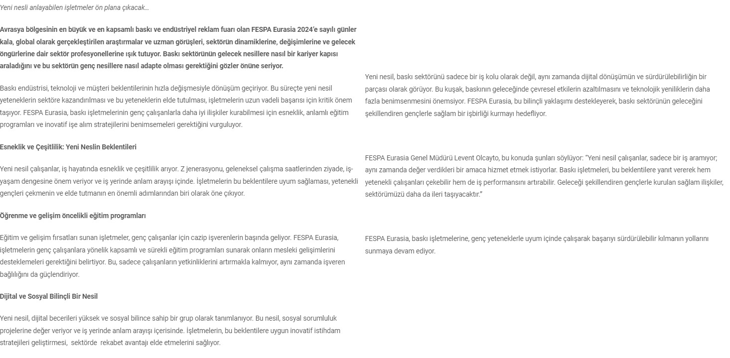 FESPA Eurasia Geleceğin Yetenekleri İle Güçlü Bağlar Kurmanın Önemini Vurguluyor